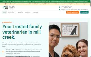 Mill Creek Veterinary Hospital website