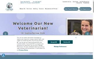 Cascade Animal Clinic website