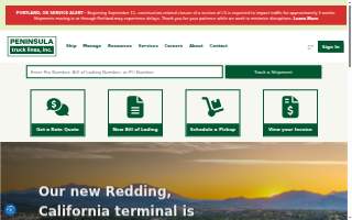 Peninsula Truck Lines, Inc. website