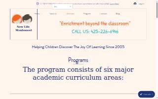 New Life Montessori website