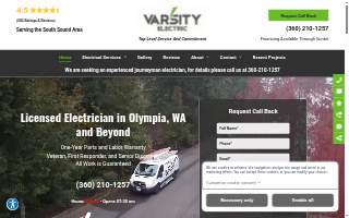 Varsity Electric LLC of Olympia website