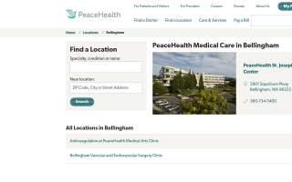 PeaceHealth Obstetrics and Gynecology at Medical Center Physicians Building website