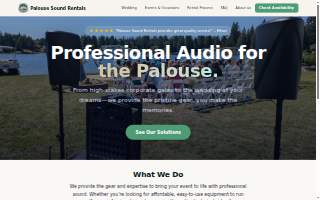 Palouse Sound Rentals website