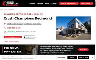 Crash Champions Collision Repair Redmond website