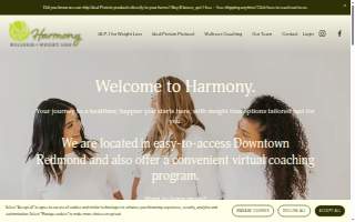 Harmony Wellness + Weight Loss website