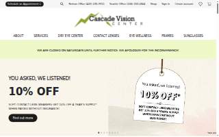 Cascade Vision Center website
