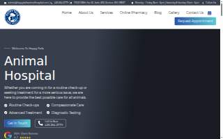 Happy Tails Animal Hospital website