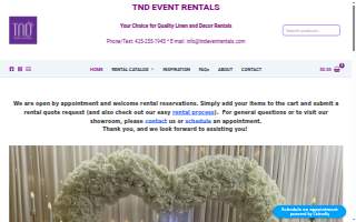 TND Event Rentals and Supplies of Renton website