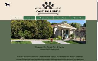 Cared For Kennels website