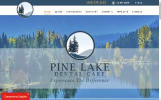 Pine Lake Dental Care website