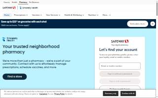 Safeway Pharmacy website