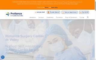 Proliance Orthopedic Urgent Care - Tukwila website