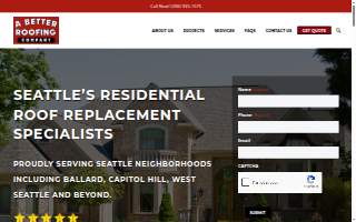 A Better Roofing Company website