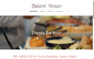 Baker's Dozen Catering website