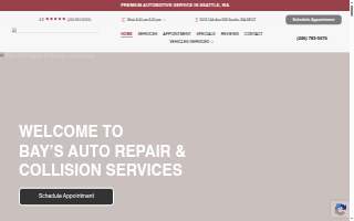 Bay's Auto Repair & Collision Services website