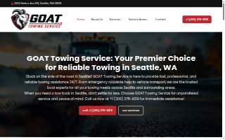 GOAT Towing Service website