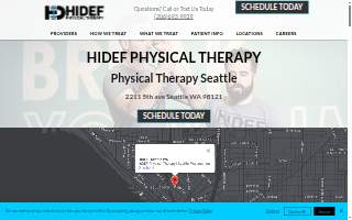 HIDEF Sports & Physical Therapy website
