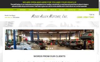 Moss Alley Motors website