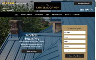 Rainier Roofing Company website