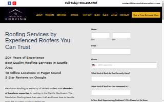 Revolution Roofing website