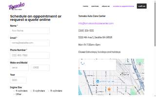 Tomoko Auto Care Center website