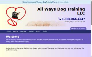 All Ways Dog Training LLC of Shelton website