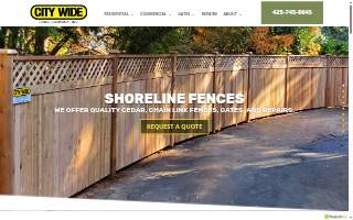 City Wide Fence Co of Shoreline website