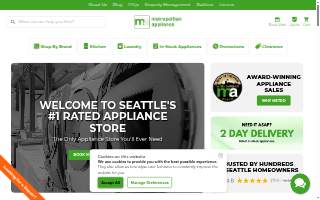 Metropolitan Appliance of Shoreline website