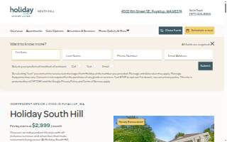 Holiday South Hill website