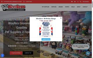 Woofers Grooming & Goodies website