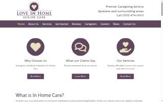 Love In Home Senior Care website