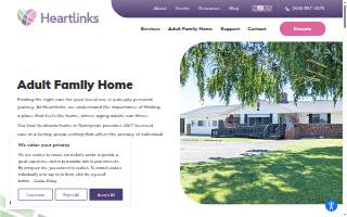 Heartlinks Adult Family Home website