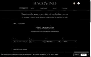 Bacovino Winery website