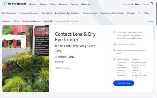 Contact Lens & Dry Eye Center website