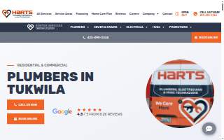 Harts Plumbers, Electricians, & HVAC Technicians website