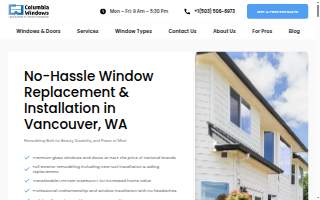 Columbia Windows website