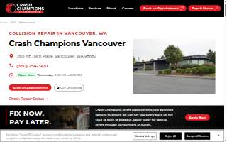 Crash Champions Collision Repair Vancouver website
