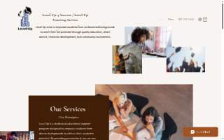 Level Up Tutoring website