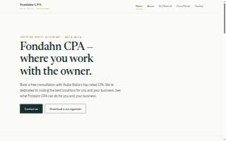Fondahn CPA - Walla Walla Accountant website