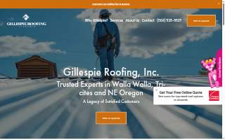 Gillespie Roofing website