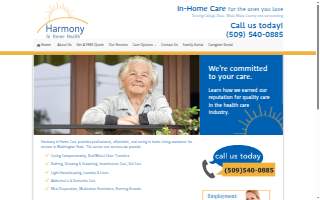 Harmony In-Home Care website