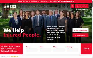 Hess Injury Law website