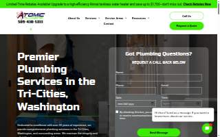 Atomic Plumbing Services website
