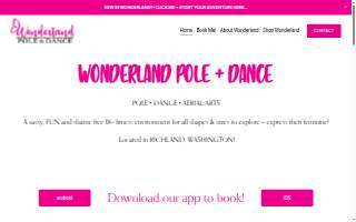 Wonderland Pole and Dance LLC website