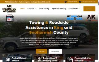 AK Roadside & Towing of Woodinville website