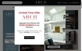 Arch Kitchens & Closets website
