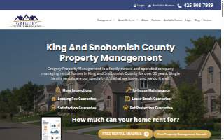 Gregory Property Management of Woodinville website