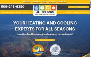 All Seasons Heating & Air Conditioning, Inc. website