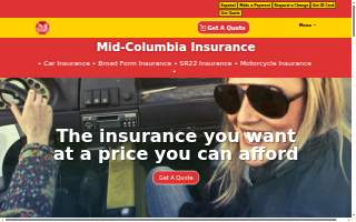 Mid-Columbia Insurance website