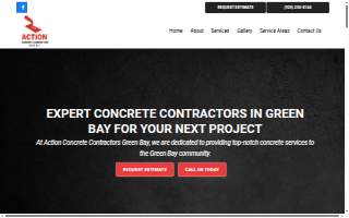 Action Concrete Contractors Green Bay website